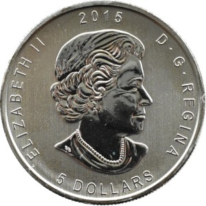Kanada, Puchacz wirgijski, 5 dolarów 2015, Ottawa, UNC