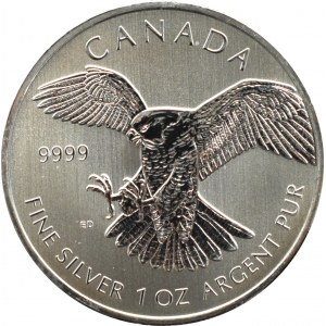 Kanada, Sokół wędrowny, 5 dolarów 2014, Ottawa, UNC