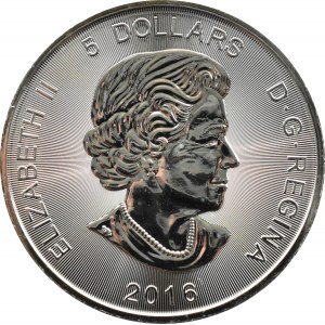 Kanada, Puma, 5 dolarów 2016, Ottawa, UNC