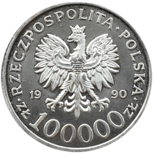 Polska, III RP, Solidarność (A), 100000 złotych 1990, typ A, Warszawa, UNC