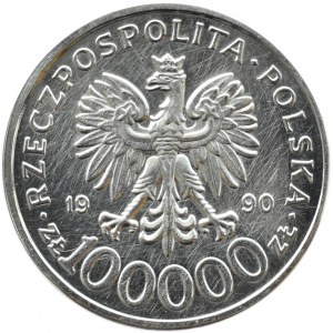 Polska, III RP, Solidarność (B), 100000 złotych 1990, typ C, Warszawa
