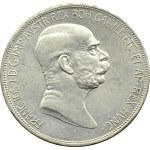 Austro-Węgry, Franciszek Józef I, 5 koron 1908, Wiedeń, PIĘKNE!