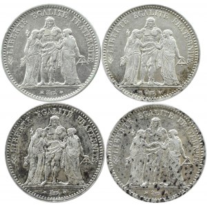 Francja, Republika, lot 5 franków 1873-1875 A, Paryż