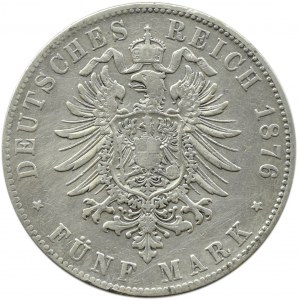 Niemcy, Badenia, Fryderyk, 5 marek 1876 G, Karlsruhe