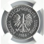 Polska, PRL, 1 złoty 1986, Warszawa, NGC MS66