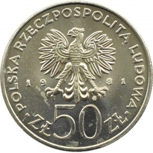 Polska, PRL, gen. Wł. Sikorski, 50 złotych 1981, Warszawa, destrukt