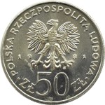 Polska, PRL, gen. Wł. Sikorski, 50 złotych 1981, Warszawa, destrukt