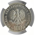 Polska, PRL, 40 lat PRL-u, 100 złotych 1984, Warszawa, NGC MS65