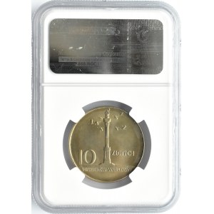 Polska, PRL, Kolumna Zygmunta, 10 złotych 1965, Warszawa, NGC MS65