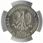 Polska, PRL, Przemysł II, 100 złotych 1985, Warszawa, NGC MS65