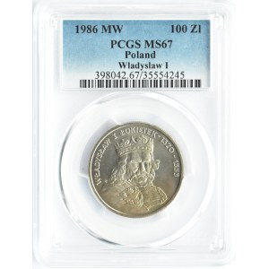 Polska, PRL, Władysław Łokietek, 100 złotych 1986, Warszawa, PCGS MS67