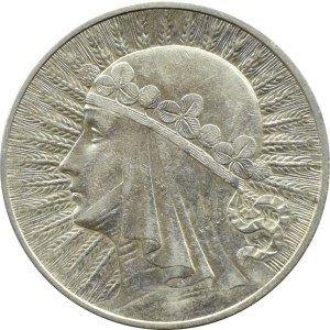 Polska, II RP, Głowa Kobiety, 10 złotych 1932, bez znaku mennicy, Londyn