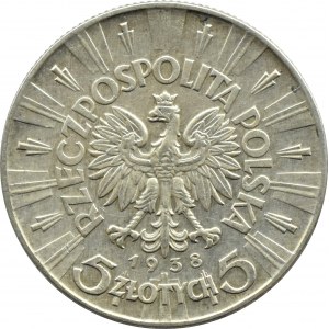 Polska, II RP, Józef Piłsudski, 5 złotych 1938, Warszawa