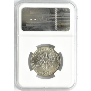 Polska, PRL, M. Nowotko, 20 złotych 1976, Kremnica, NGC MS67