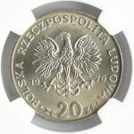 Polska, PRL, M. Nowotko, 20 złotych 1976, Kremnica, NGC MS67