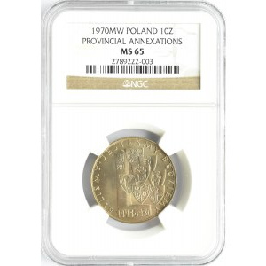 Polska, PRL, Byliśmy-Jesteśmy-Będziemy, 10 złotych 1970, Warszawa, NGC MS65