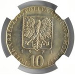 Polska, PRL, FAO - flądra, 10 złotych 1971, Warszawa, NGC MS66