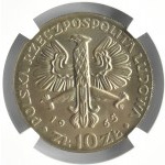 Polska, PRL, Nike, 10 złotych 1965, Warszawa, NGC MS65