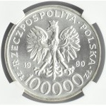 Polska, III RP, Solidarność (C), 100000 złotych 1990, typ C, Warszawa, NGC MS65