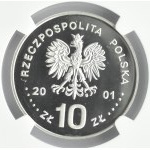 Polska, III RP, Jan III Sobieski - popiersie, 10 złotych 2001, Warszawa, NGC PF69 ULTRA CAMEO