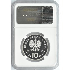 Polska, III RP, Jan III Sobieski - półpostać, 10 złotych 2001, Warszawa, NGC PF69 ULTRA CAMEO