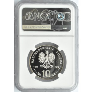 Polska, III RP, Władysław IV - półpostać, 10 złotych 1999, Warszawa, NGC PF69 ULTRA CAMEO