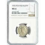 Polska, II RP, Kłosy, 1 złoty 1925, Londyn, NGC MS61