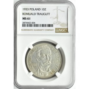 Polska, II RP, Romuald Traugutt, 10 złotych 1933, Warszawa, NGC MS61