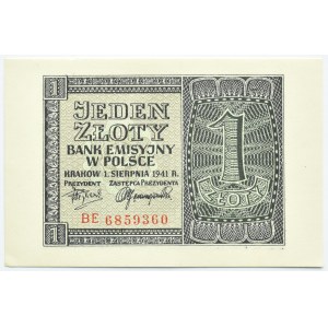 Polska, Generalna Gubernia, 1 złoty 1941, seria BE