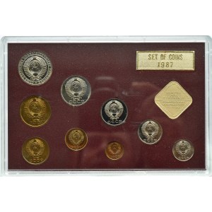 ZSRR, set monet 9 szt 1987 w etui, Leningrad