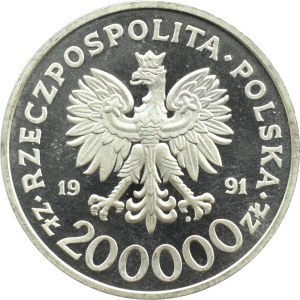 Polska, III RP, Rocznica Konstytucji 3-go maja, 200000 złotych 1991, Warszawa, UNC