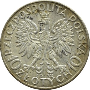 Polska, II RP, Głowa Kobiety, 10 złotych 1932, bez znaku mennicy, Londyn