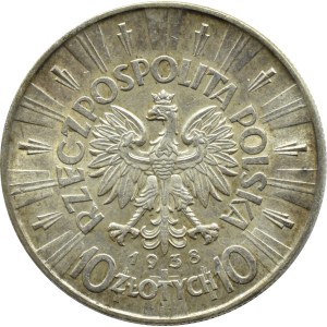 Polska, II RP, Józef Piłsudski, 10 złotych 1938, Warszawa, UNC-