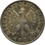 Polska, II RP, Kłosy, 2 złote 1924 H, Birmingham, rzadkie i piękne