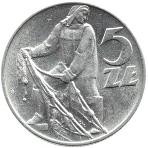 Polska, PRL, Rybak, 5 złotych 1960, Warszawa