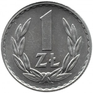 Polska, PRL, 1 złoty 1974 - odwrotka o 170 stopni, Warszawa