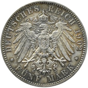 Niemcy, Saksonia, Albert, 5 marek 1902, edycja pośmiertna, Muldenhütten, PIĘKNA