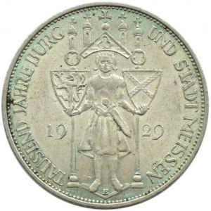 Niemcy, Republika Weimarska, 3 marki 1929 E, Drezno, Meissen