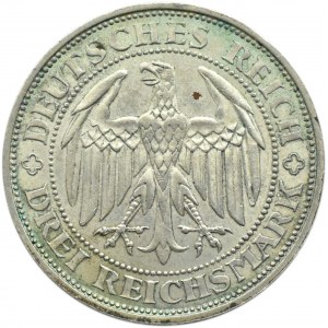 Niemcy, Republika Weimarska, 3 marki 1929 E, Drezno, Meissen