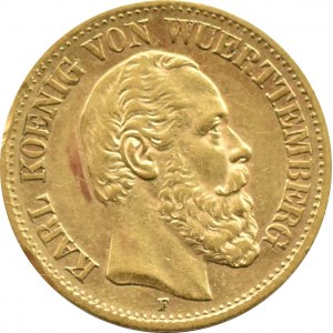 Niemcy, Wirtembergia, Karl, 10 marek 1880 F, Stuttgart