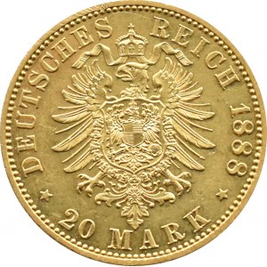 Niemcy, Prusy, Wilhelm II, 20 marek 1888 A, Berlin, proof-like!
