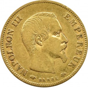 Francja, Napoleon III, 10 franków 1855 A, Paryż