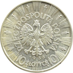 Polska, II RP, Józef Piłsudski, 10 złotych 1938, Warszawa, UNC