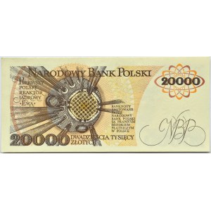 Polska, PRL, M. Skłodowska, 20000 złotych 1989, ostatnia seria AR, Warszawa, UNC