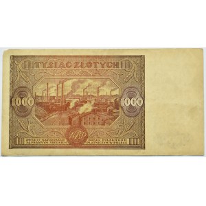 Polska, RP, 1000 złotych 1946, seria B, Warszawa