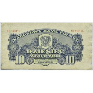 Polska Ludowa, seria lubelska, 10 złotych 1944, seria AE, ….-owym