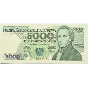 Polska, PRL, F. Chopin, 5000 złotych 1988, seria DY, Warszawa, UNC