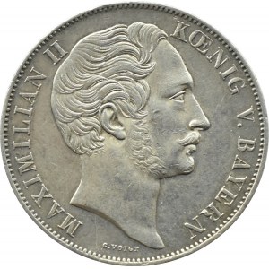Niemcy, Bawaria, Ludwik I, 2 guldeny 1851, Monachium, piękne