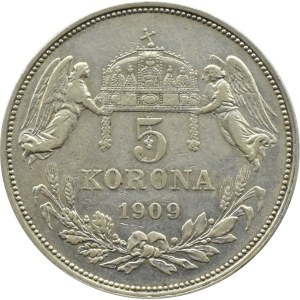 Austro-Węgry, Franciszek Józef I, 5 koron 1909, Kremnica