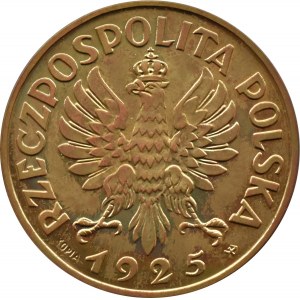 Polska, II RP, Konstytucja, 5 złotych 1925, kopia nr 04, tombak, Kremnica UNC